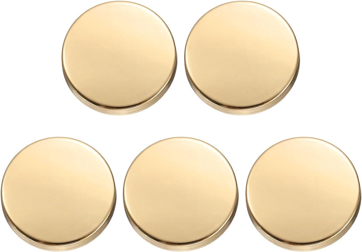 5 stuks metalen ronde knoppen 20mm zinklegering platte knopen voor naaiwerk, vervangknoppen voor kleding, decoratie, DIY-accessoires, helder goud