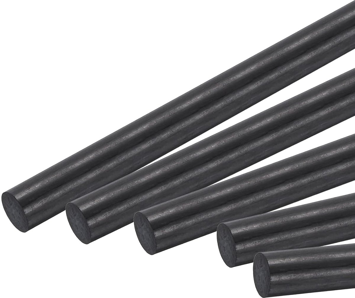 Koolstofvezelstaaf, 100mm x 10mm voor RC Auto Vliegtuig DIY Gereedschap Vleugelbuis Quadcopter Arm, Verpakking van 5