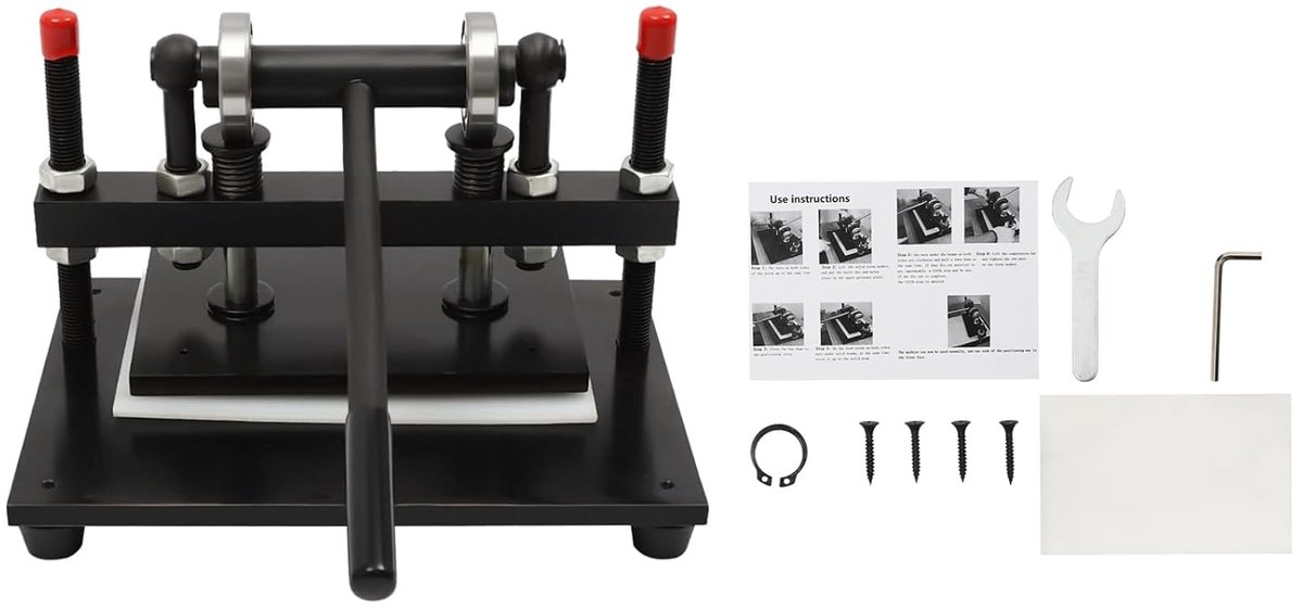 Leer De Cutter Stalen Plaat Press Snijden Embossing Machine Handmatige Press-Snijmachine Lederen Ponsen Pressnijder Leder Ponsen Machine Schuim Snijpapier 12 mm 38 x 31 cm