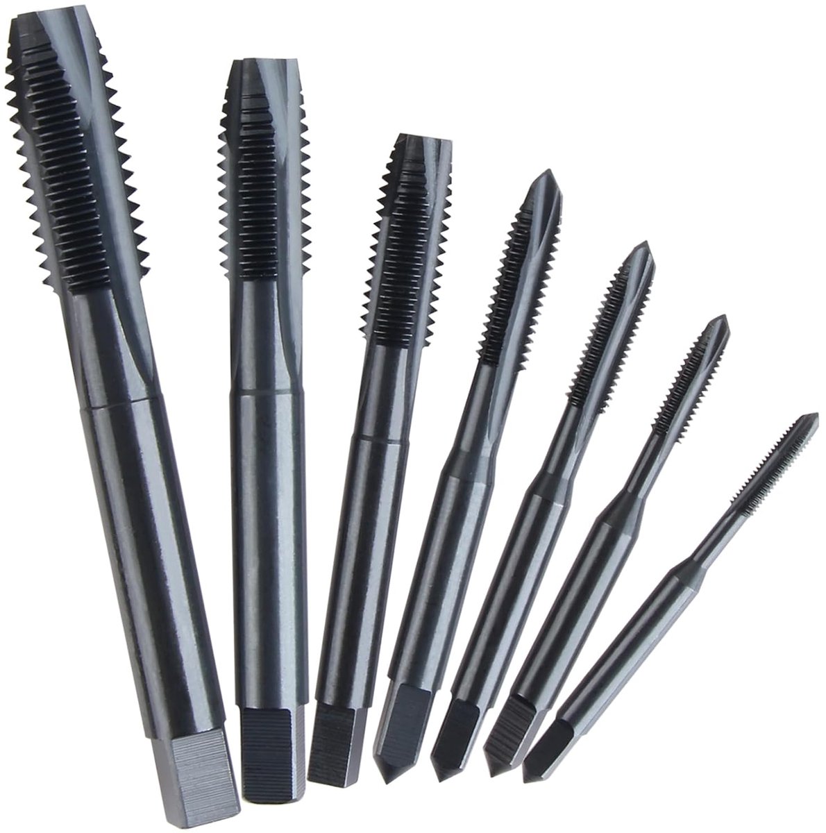 6542 Handtapboren, 7 stuks, metrische linkse schroefdraad, draadtap, M3, M4, M5, M6, M8, M10, M12, machinale schroefdraadtap, draadsnijder