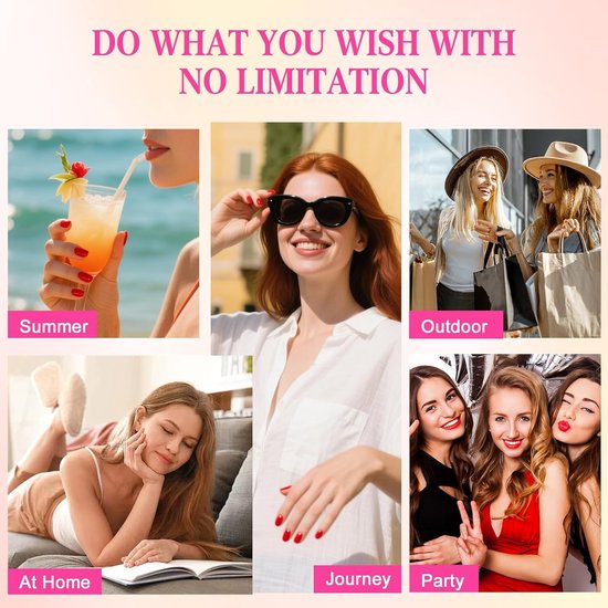 24 stuks plaknagels kort hoekig, roze wit kleurverloop French press on nails, herbruikbare natuurlijke valse nagels, ballerina acryl full cover kunstnagels zelfklevend voor vrouwen — afbeelding 5