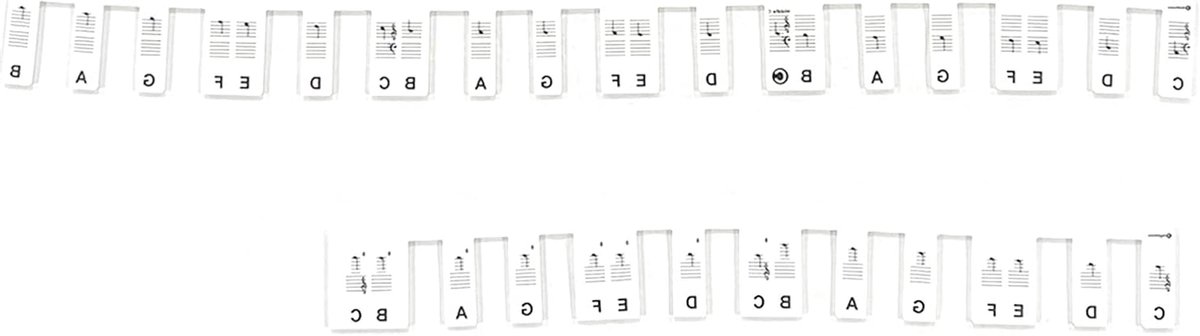 Pianonoten Strips - Toetsenbord Gids - Muziek Leren - Verwijderbaar Schadevrij - 61 Toetsen - Zwart