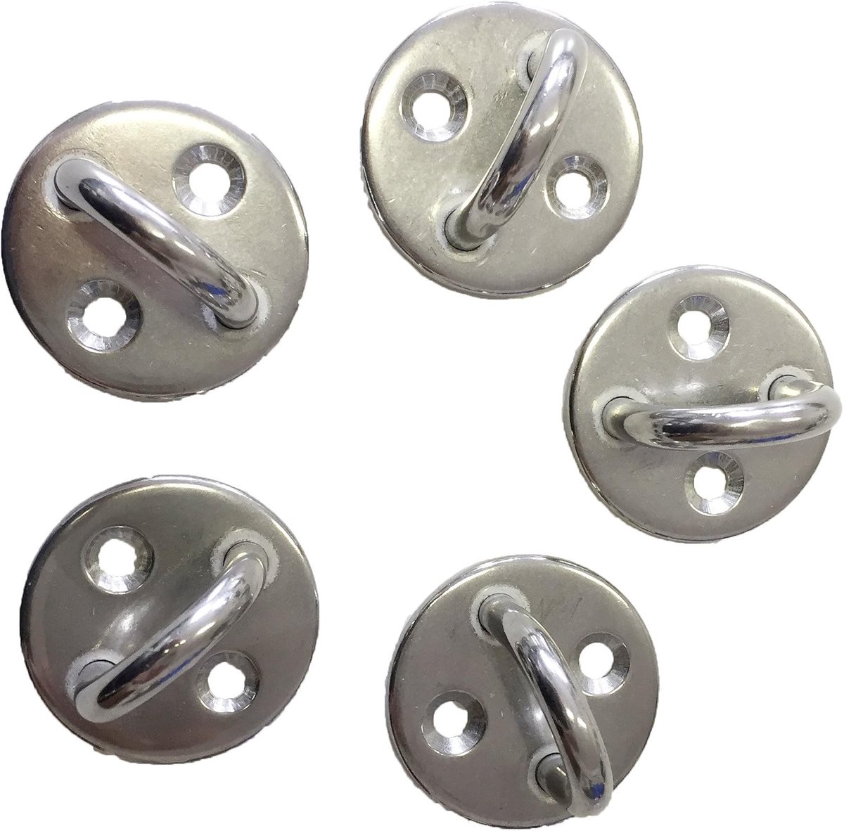 oogplaat, rond, roestvrij staal, V4A, 5 stuks