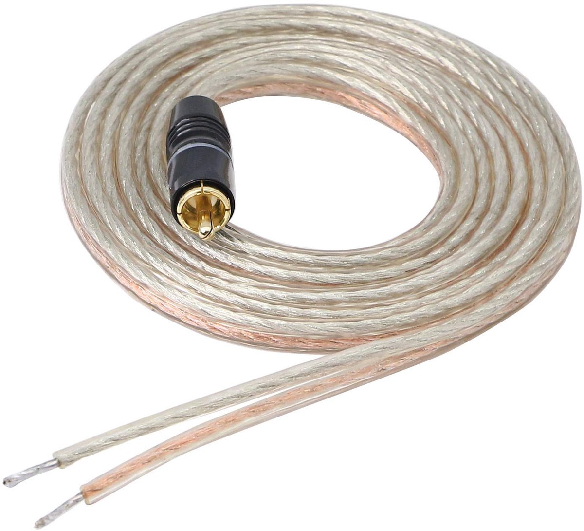 RCA-luidsprekerkabel naar stekker, vergulde metalen stekker, high-level audiokabel voor versterkers en subwoofer - 2 m