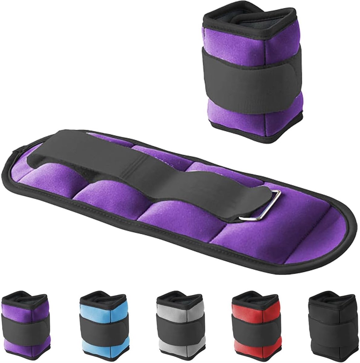 HT SPORT Weighted Ankle Wraps Weighted Wristbands | Adjustable With Velcro Closure | For Fitness, Yoga, Rehabilitation, Jogging, Gymnastics, Aerobics, Gym