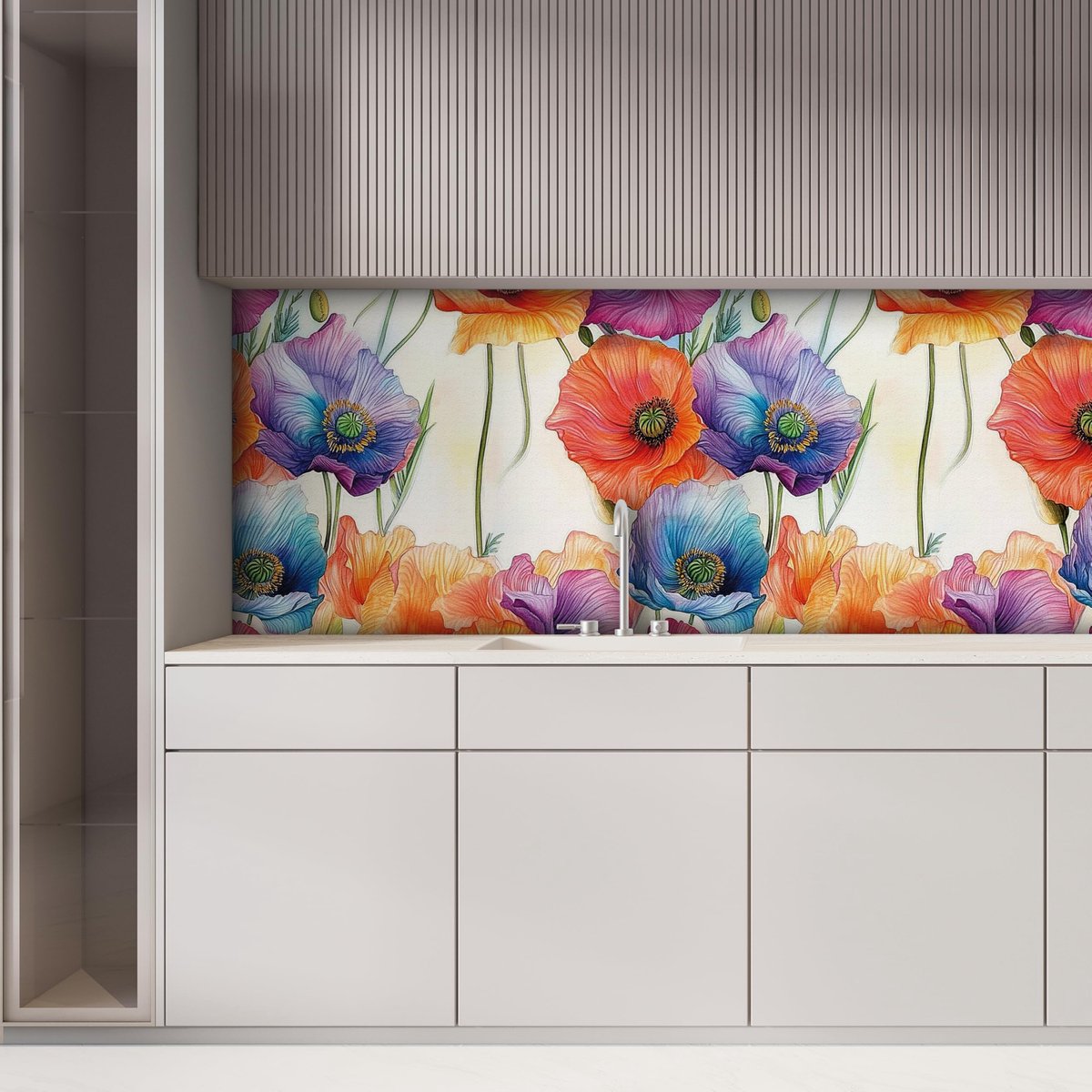 Zelfklevend Behang 44x300cm - Oranje Bloemen - Waterdicht PVC - Ideaal voor woonkamer en slaapkamer - SnelShoppen