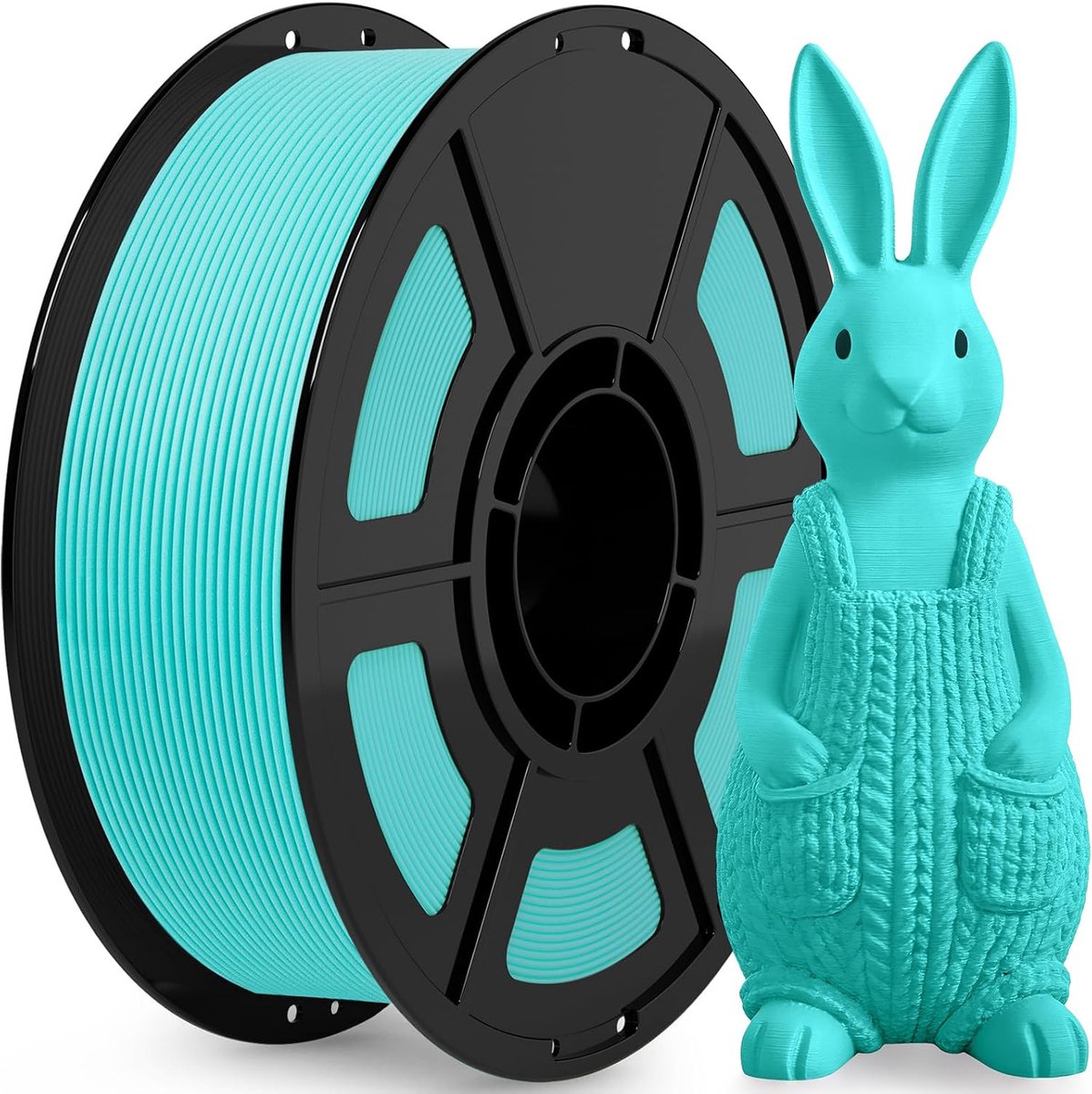 ISANMATE PLA mat filament 1,75 mm, hoge snelheid mat PLA 1 kg, schoon gewikkeld filament voor Bambu Lab 3D-printer, AMS, AMS Lite, maatnauwkeurigheid +/- 0,02 mm, 30-300 mm/s (turquoisblauw)
