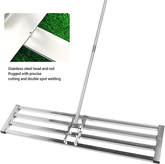 47,2 X 10,2 Inch 304 Roestvrij Staal Heavy Duty Yard Leveler Tool, Dubbelpunts Gelaste Vuilzandstrooier voor Achtertuin, Tuin, Golfbaan en Boerderij — afbeelding 4