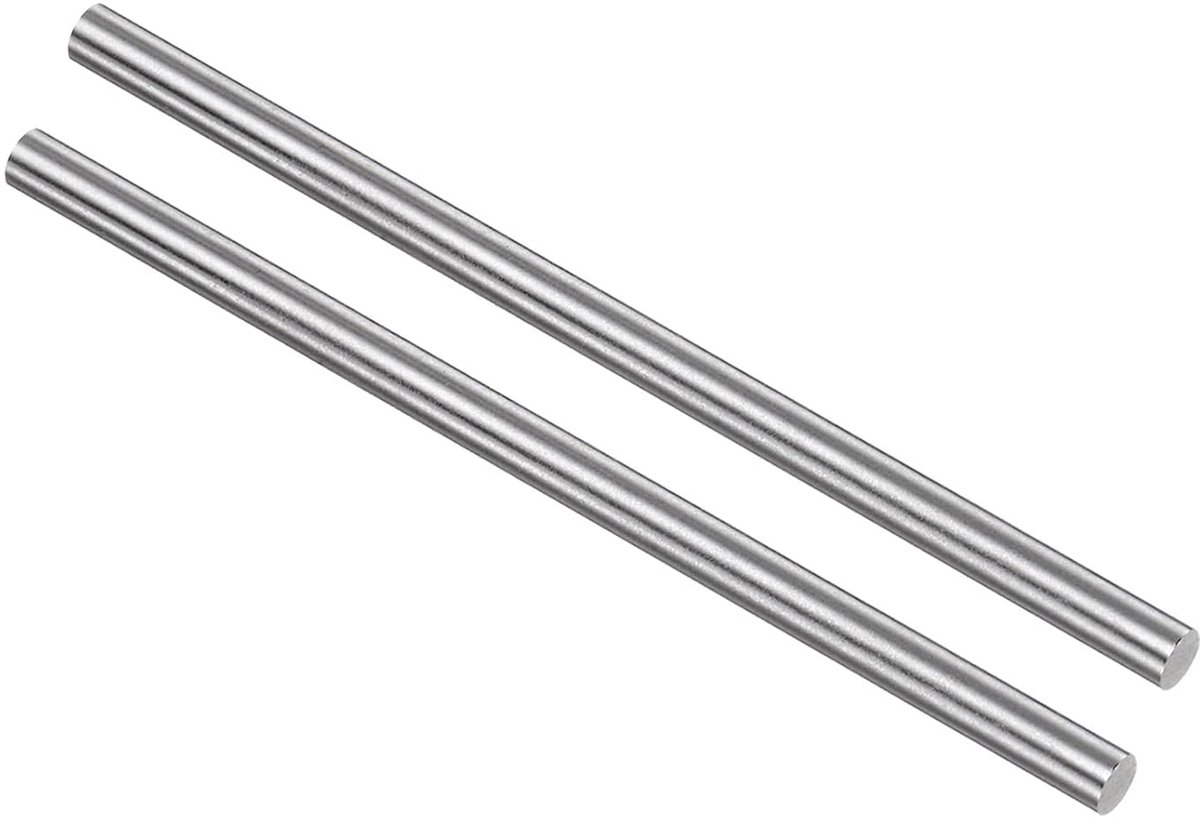 2 stuks ronde metalen stangen van staal, 5,5 mm x 100 mm, gereedschap voor draaibank, tandwielen, draaimachines, boormachines, doe-het-zelf