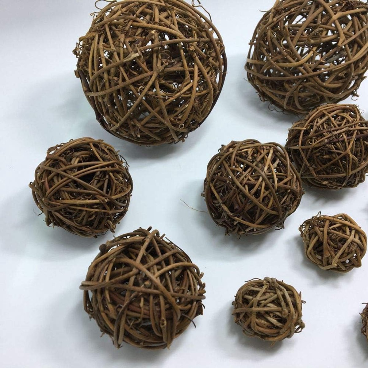 Handgemaakte rieten rotan bal vaas vuller DIY accessoires natuurlijke geweven tak rotan ballen 5st