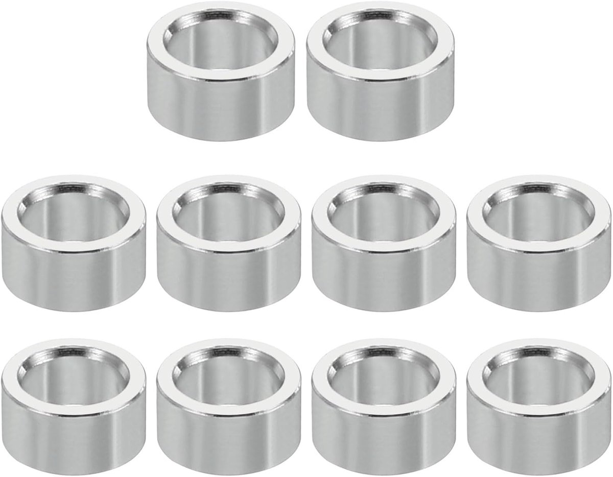 M4 Aluminium Spacers, 10 Stks Metalen Spacer Aluminium 4.1mm ID x 6mm OD x 3mm L Aluminium Spacer Schroef Standoff Ronde voor 5/32 "of M4 Schroefbouten