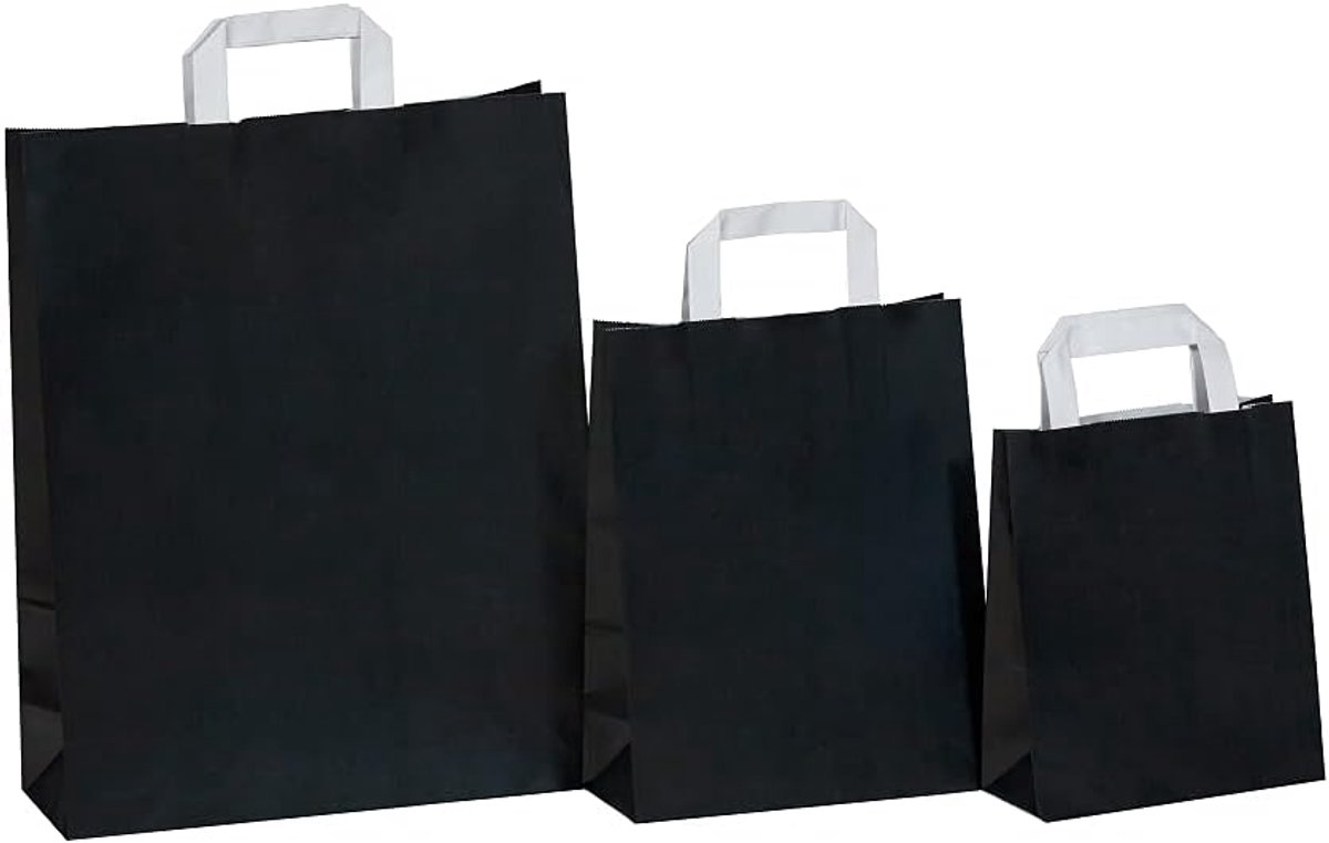 Tote Bags 50 Stuks - Kraftpapier 22x10x28cm - Met platte oren - Ideaal voor winkelgebruik - SnelShoppen