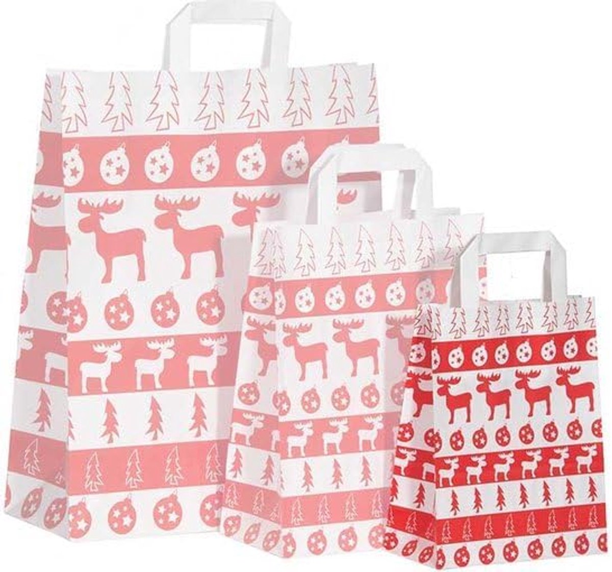Kerstzakjes 50 stuks - kraftpapier - met handgrepen - duurzame geschenkverpakking - SnelShoppen
