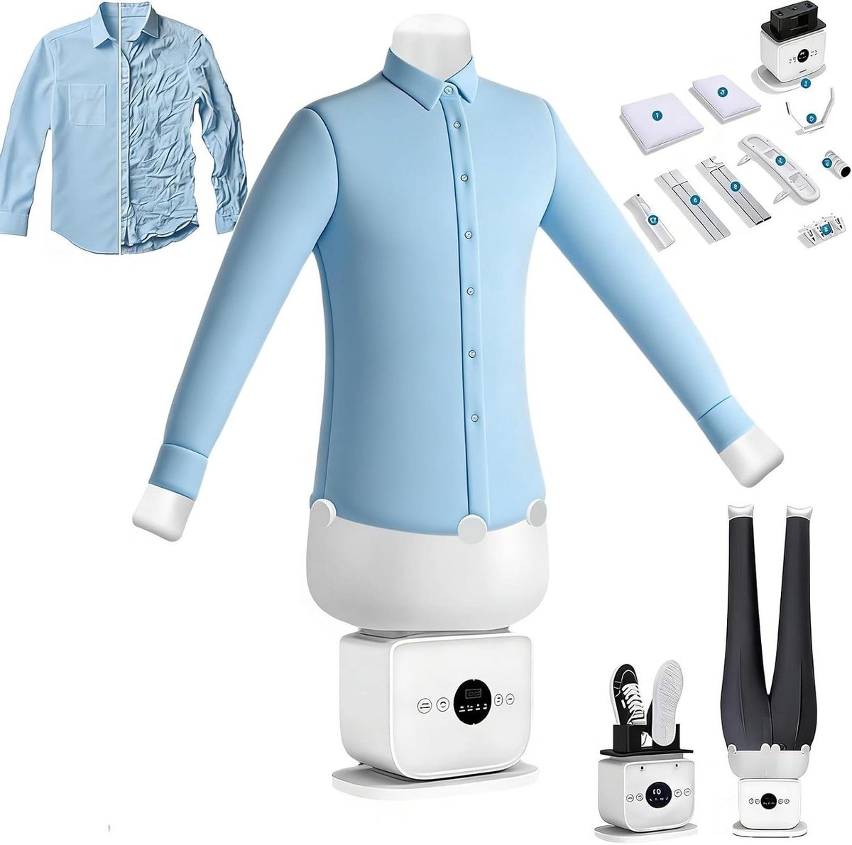 Automatisch Strijkijzer - Stoomstrijkijzer Kleding - Snel Kleding Strijken - Automatische 360° Strijkbehandeling - 1100W - Wit