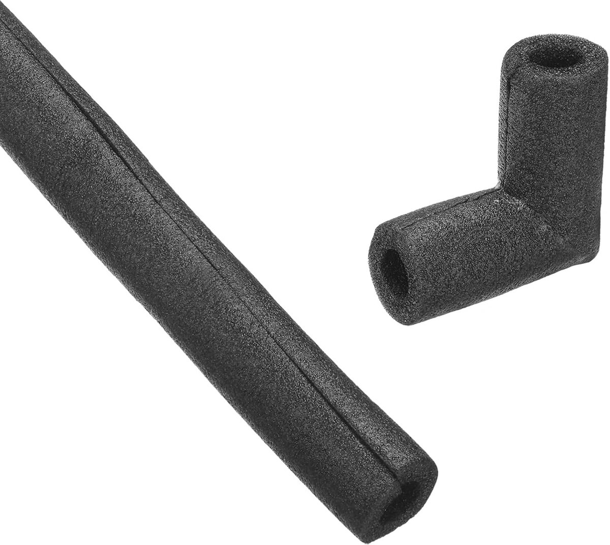 4 stuks schuimrubberen buizen voor isolatie van buizen, 20 mm, ID, 40 mm, OD, 40 cm, vorstbescherming met schuimspruitstuk voor koperen buizen, zwart