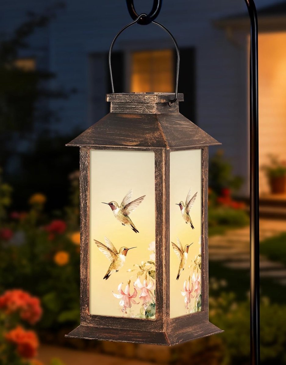 Solar-lantaarn voor buiten, waterdicht, vlinder-zonlamp voor tuindecoratie, om op te hangen aan hof of terras, cadeau voor verjaardag en Moederdag voor vrouwen