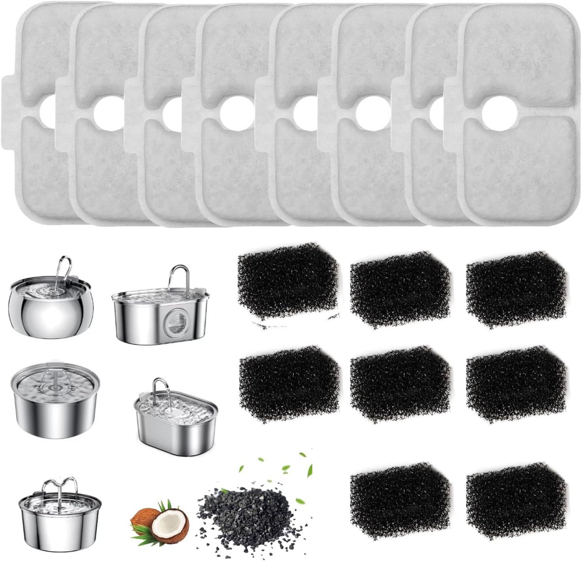 8 paar kattenfonteinfilters, kattenfonteinfilters kattenfilters voor waterfontein kattenwaterfilter voor Petlibro-waterfontein