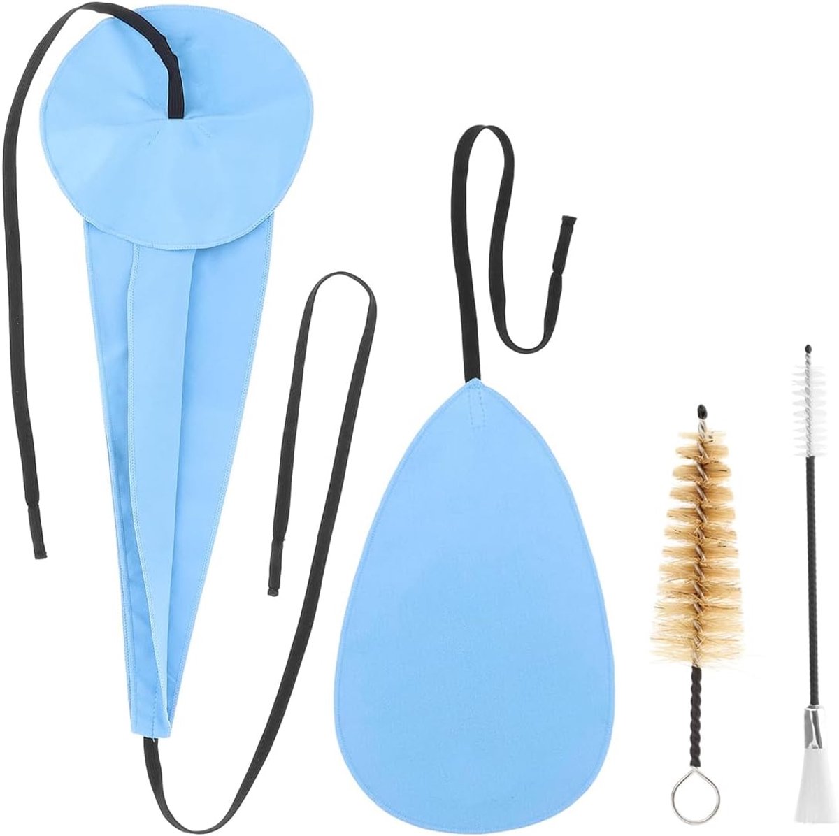 4-in-1 Saxofoon Reinigingsset Altsax Reinigingsdoek Sax Hals Reinigingswisser Mondstukborstel en Stofborstel Blauw