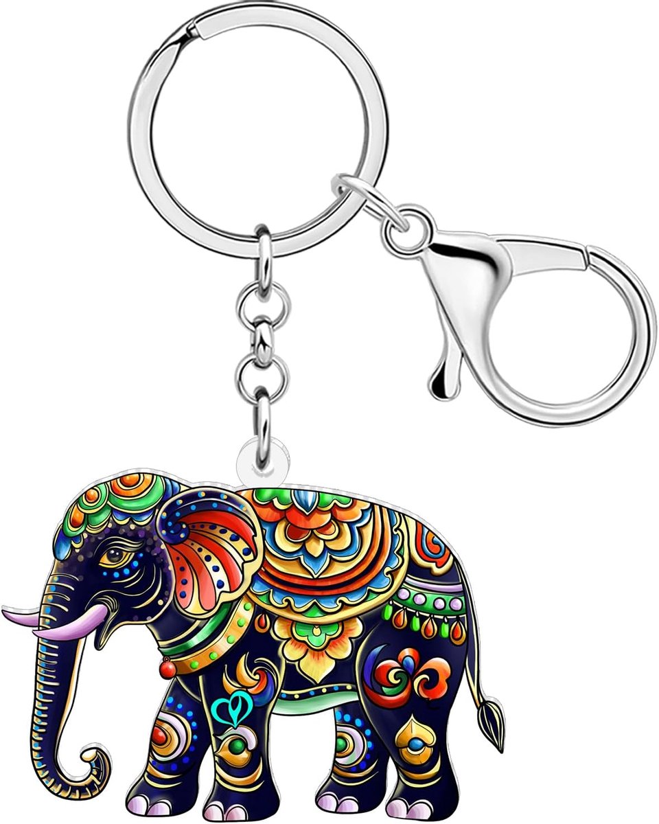 Olifant Sleutelhanger Lucky Elephant Geschenken voor Vrouwen Meisjes, Acryl Dieren Sleutelhanger Rugzak Accessoires Tas Charms