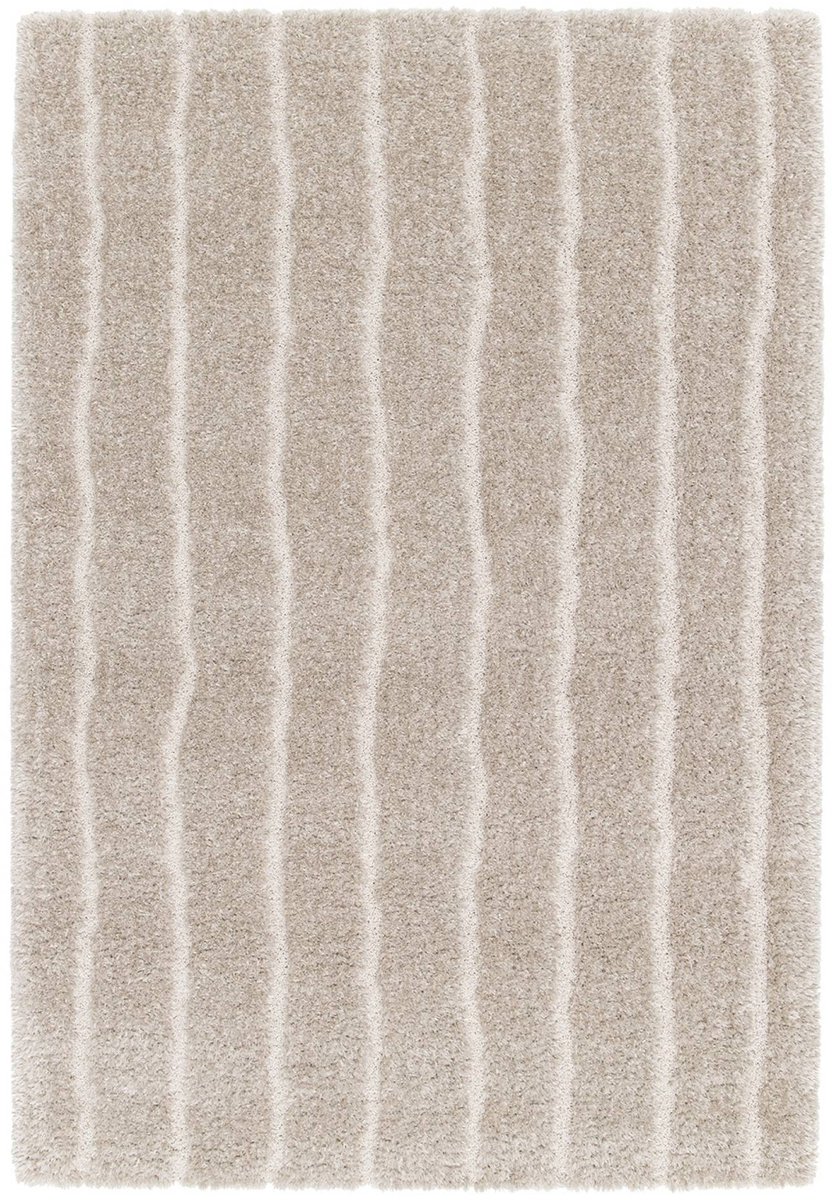 sweeek - Vloerkleed met lineair patroon taupe voor binnen - uma