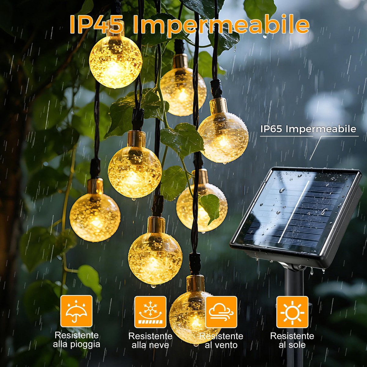 Lichtsnoer buiten 11 m - 60 LEDs - IP65 waterdicht - 8 lichtmodi voor sfeervolle tuinverlichting - ShopVlot