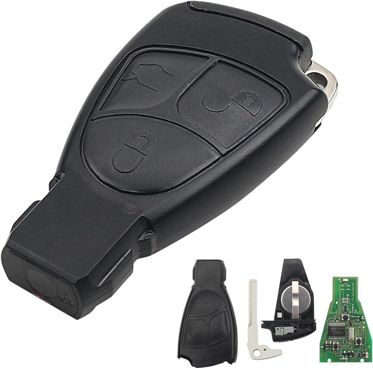 Afstandsbediening sleutelhoes Mercedes - 3 knoppen - ABS materiaal - Duurzaam en stevig - ShopVlot