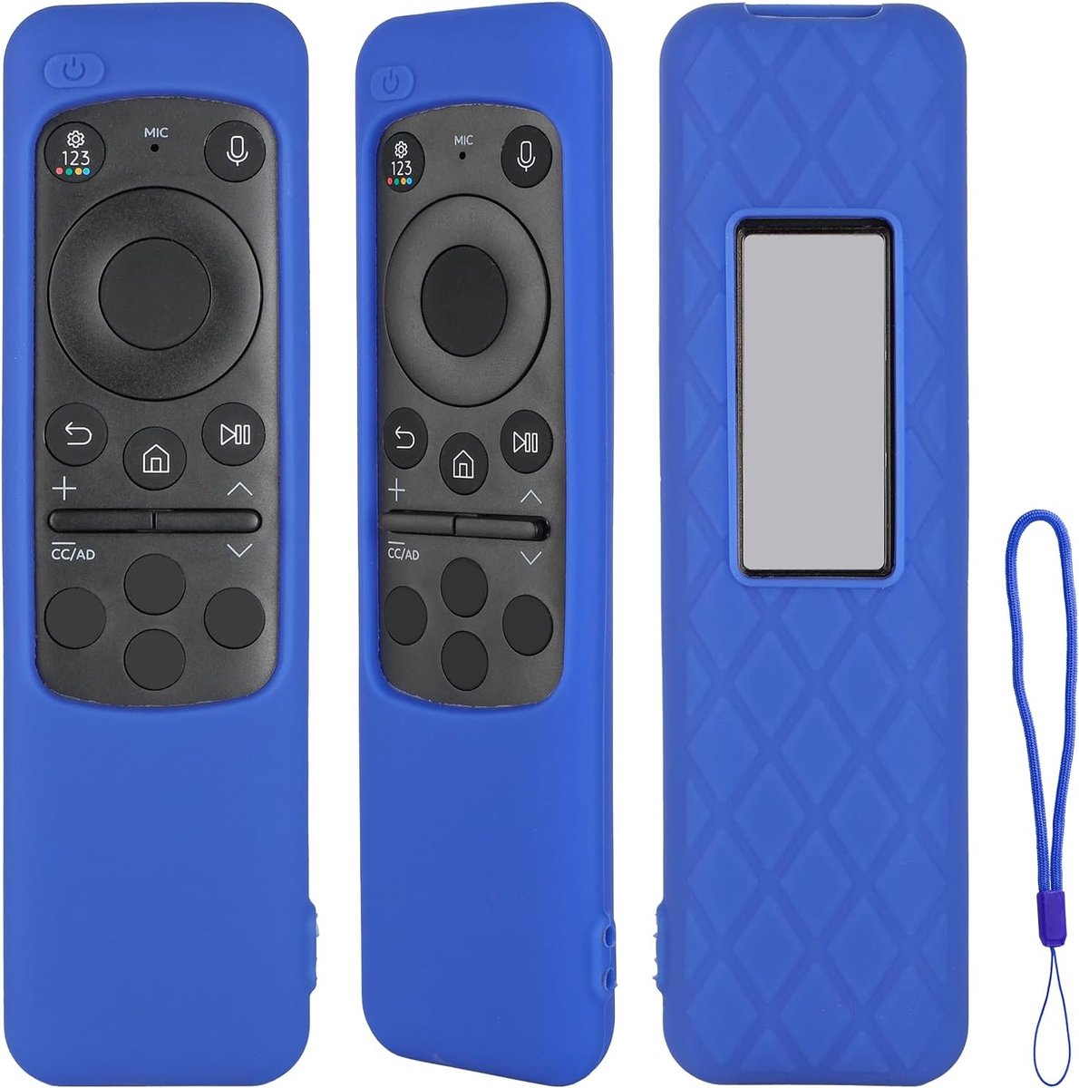 Siliconen hoes afstandsbediening - blauw - stootvast - met sleutelkoord - ShopVlot