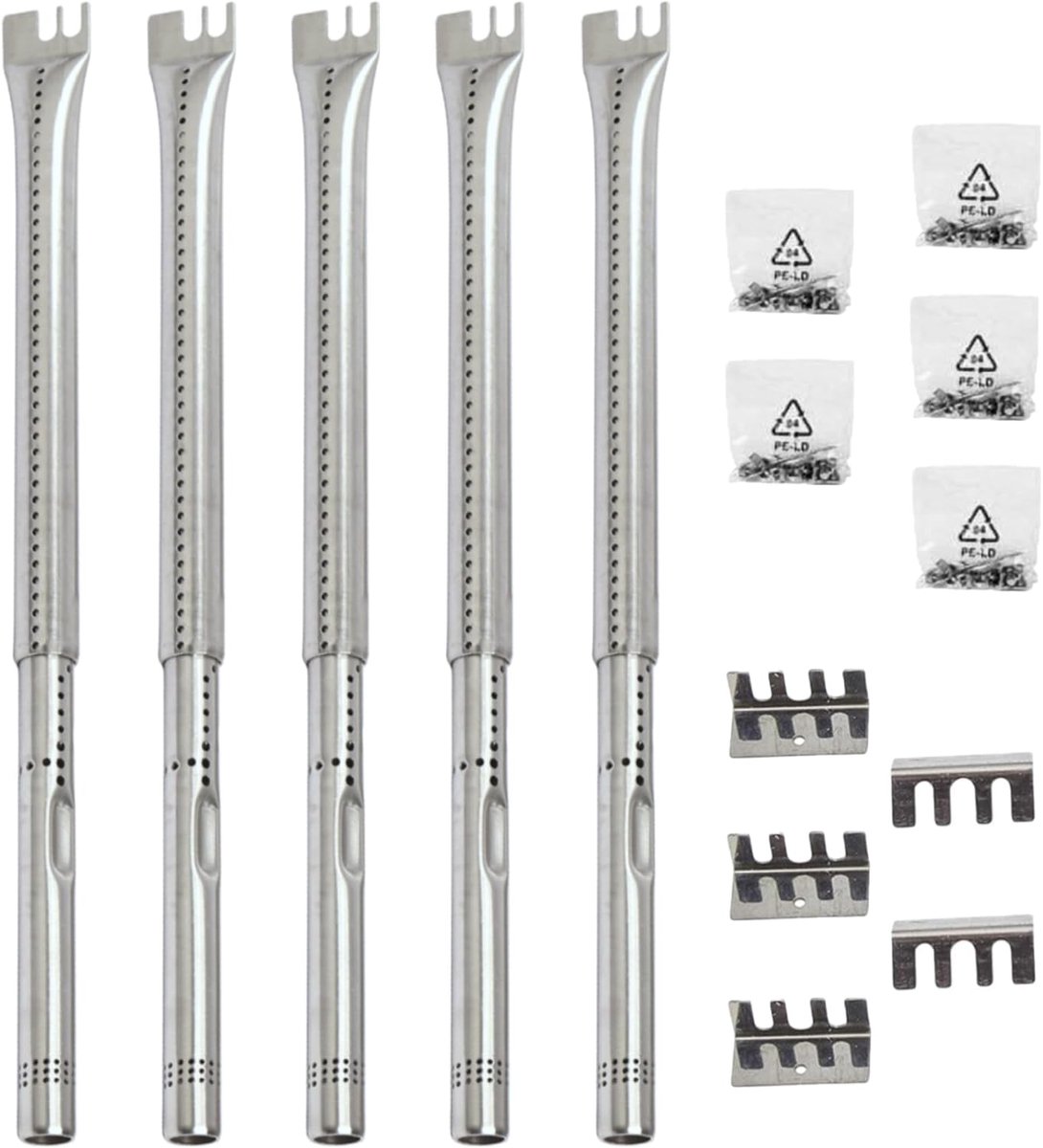 BBQ gas grill onderdelen - 5 verstelbare lengte buisbranders - roestvrij staal - universele compatibiliteit - ShopVlot