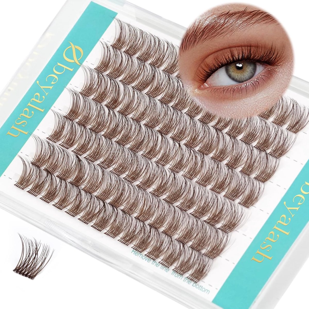 Wimperextensions cluster 12 mm - bruine kleur - natuurlijk effect - ideaal voor DIY thuisgebruik - ShopVlot