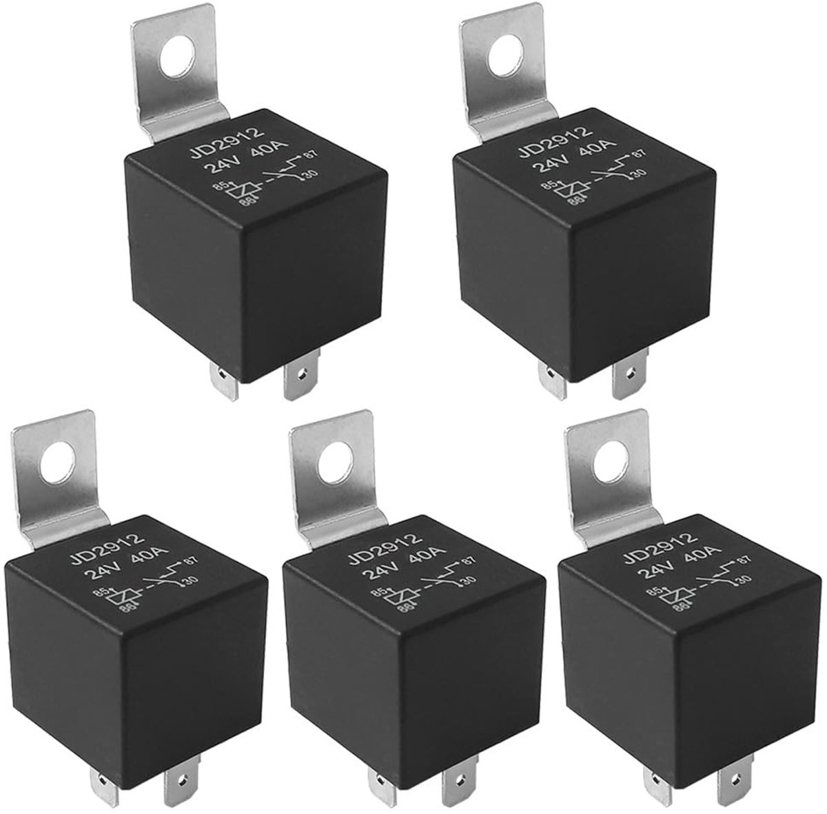 Auto relais 4-pins - 24V 40A SPST ontwerp - inclusief metalen montagemontage - betrouwbaar voor voertuigen - ShopVlot