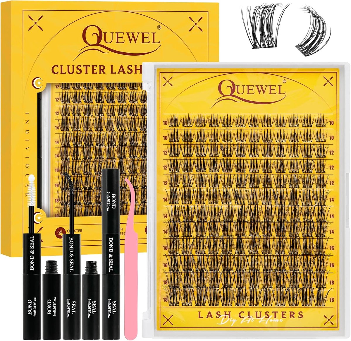 Wimperextensions set 144 stuks - Delicate wimperclusters - Dunne band - Eenvoudig aan te brengen - ShopVlot