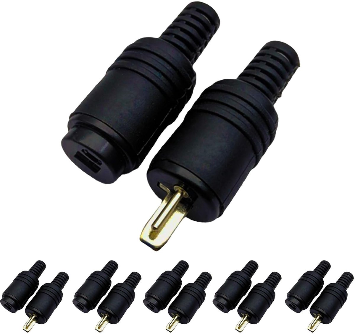 2-pins DIN luidsprekerpluggen en sockets - 12 stuks met schroefterminals - verliesloze audiooverdracht - ShopVlot
