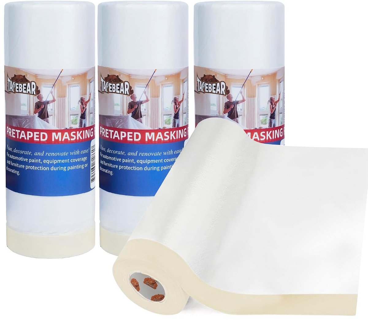 Schildertarpaulin 1400 mm x 27 m - dik plastic met tape - hittebestendig - anti-slip - ShopVlot