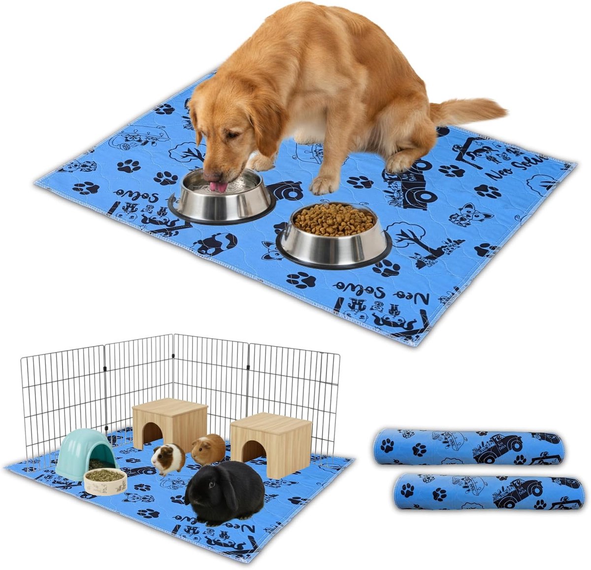 Dierenmat Set van 2 - 60cm x 90cm - Waterdicht en Absorberend - Ideaal voor Zindelijkheidstraining - ShopVlot