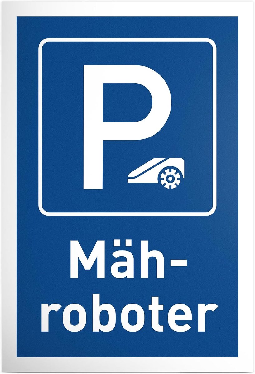 Waarschuwingsbord robotmaaier 30 x 20 cm - Weerbestendig en duurzaam - Grappig ontwerp - Perfect voor in de tuin - ShopVlot
