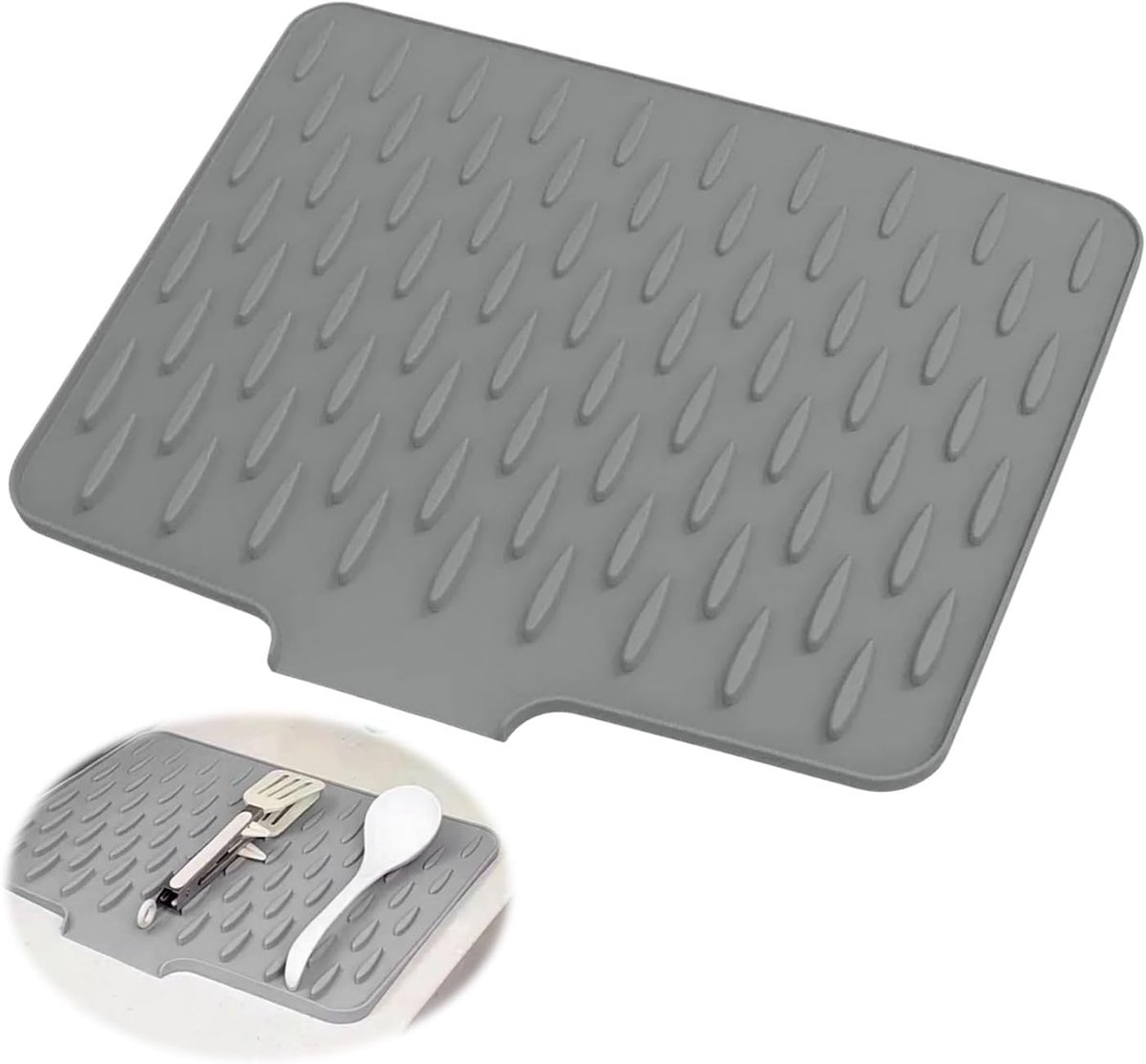 Keukenafvoermatten 40 x 32,5 cm - Siliconen mat - Antislip - Bescherming voor aanrecht - ShopVlot