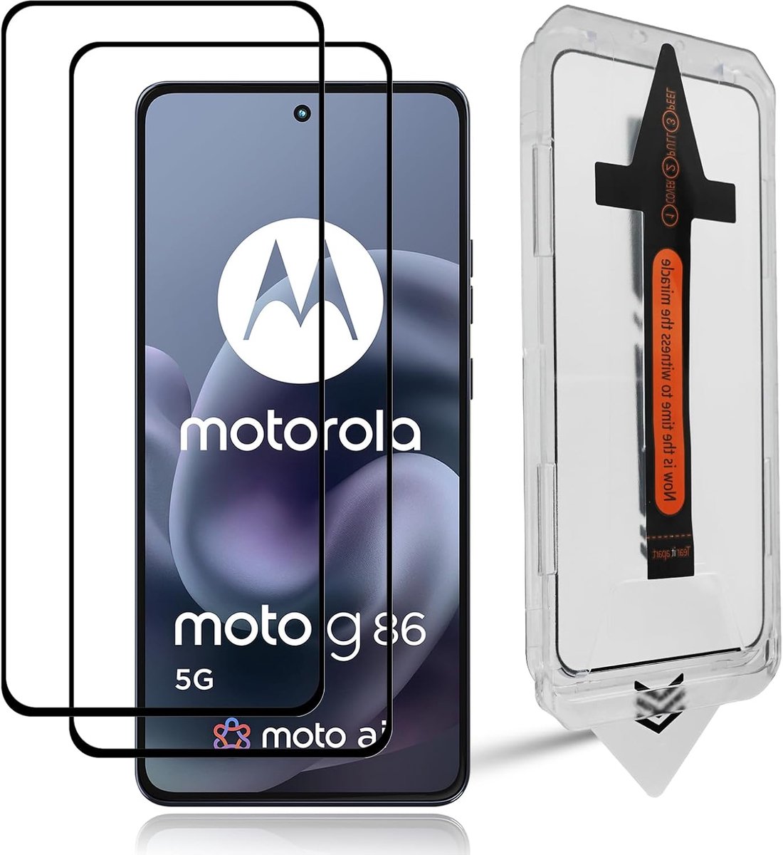 Mobiel pantserglas 9H - dubbele bescherming - anti-kras en anti-luchtbellen - helder voor Moto G86/Moto G86 Power - ShopVlot