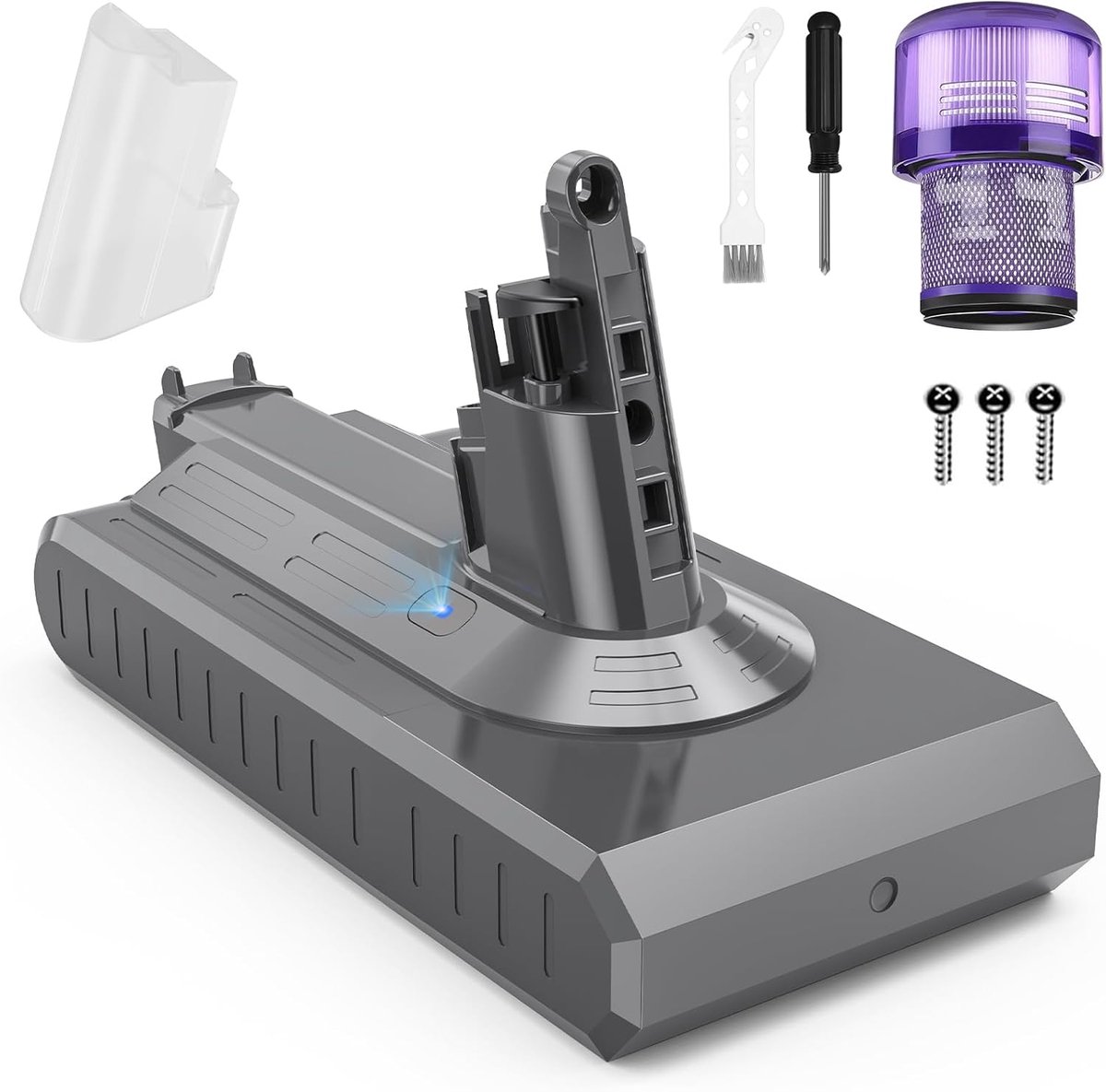 Accu 25,2 V 3900 mAh - Schroeftype - Inclusief afdekking, borstel en filter - Ideaal voor Dyson V11 - ShopVlot