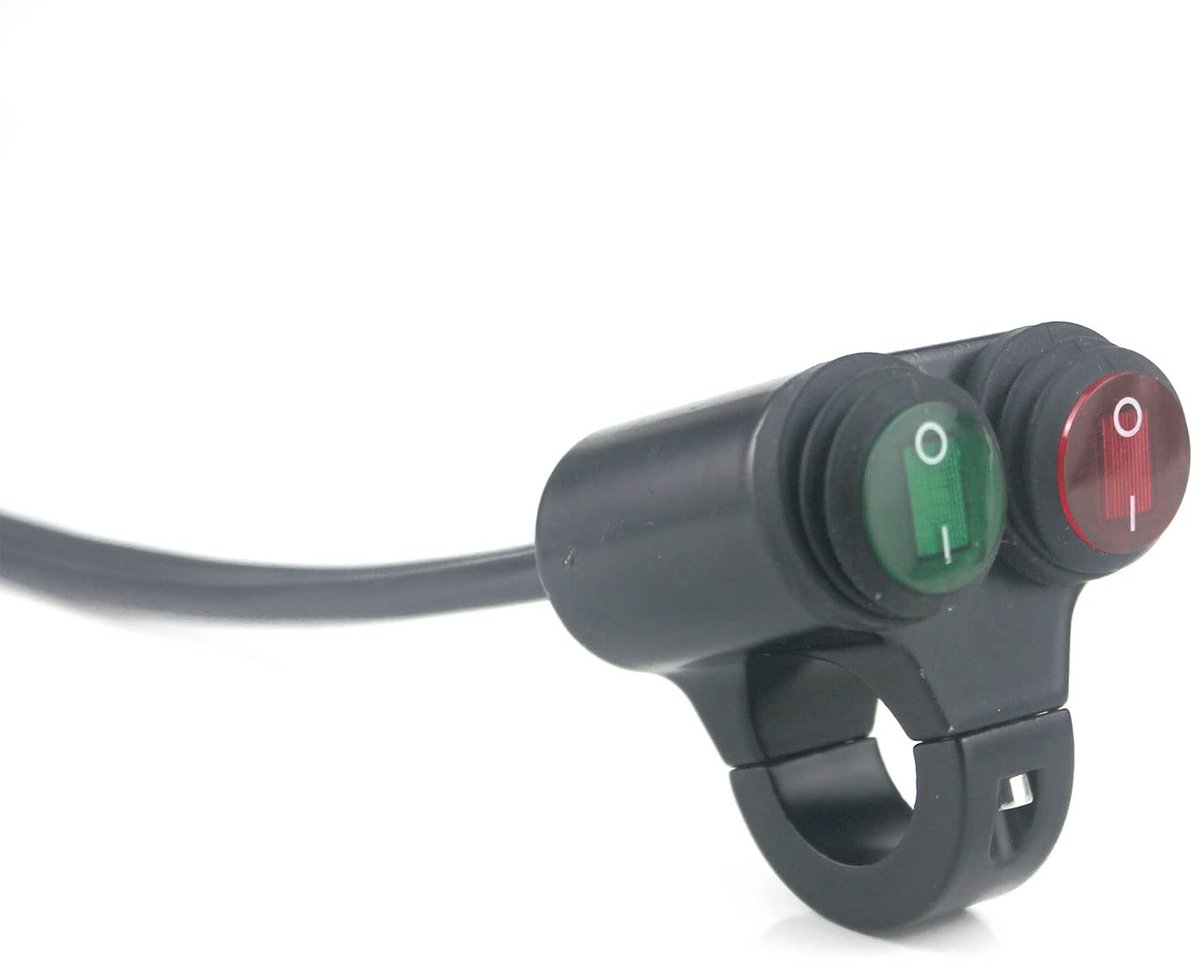 Motorfiets Schakelaar 22 mm - Universeel Aluminium - Dubbele Knop - Perfect voor Verlichting en Hoorn - ShopVlot