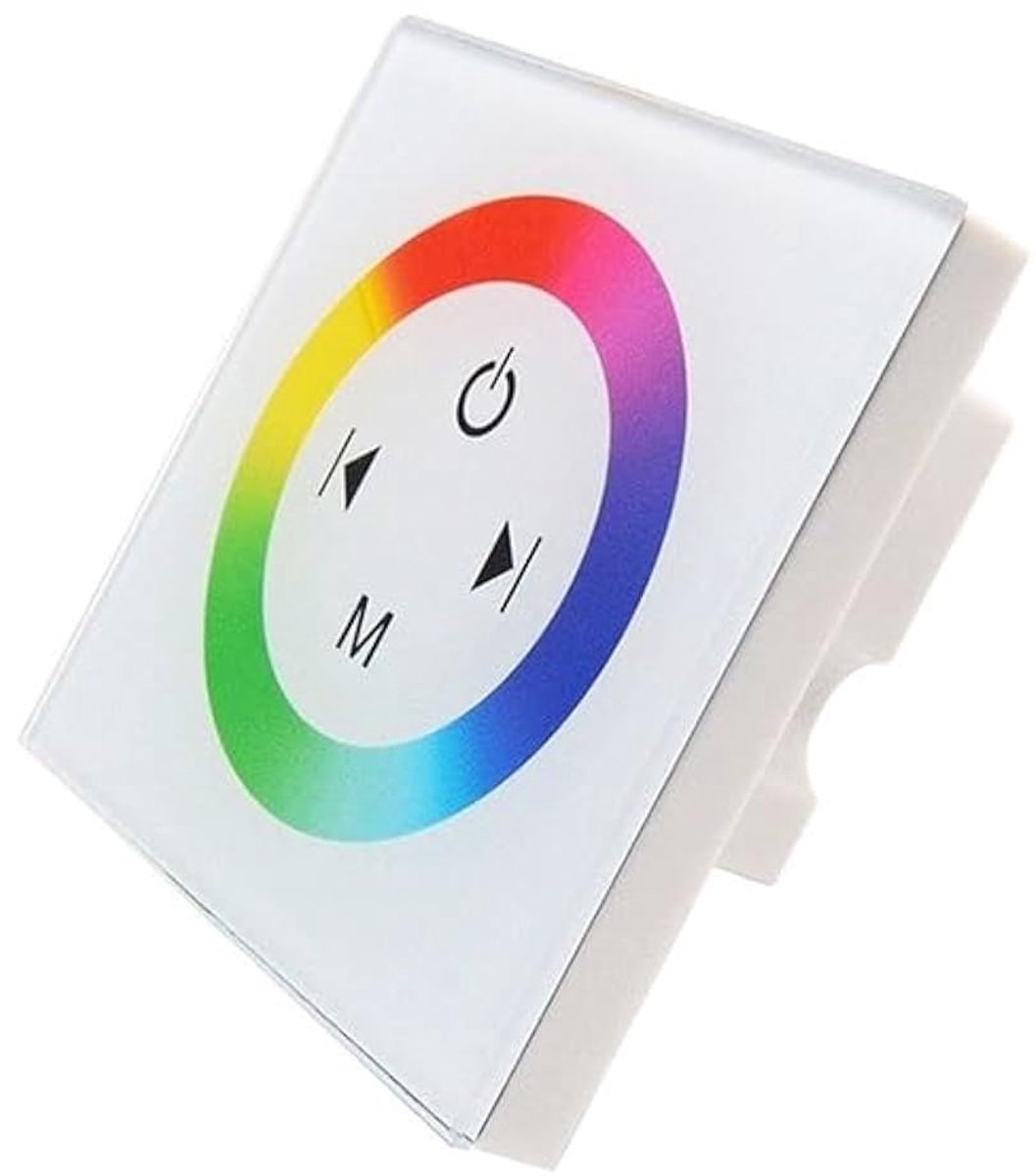 RGB LED strip controller 288W - wandpaneel met aanraakfunctie - glazen design - kleurverandering voor sfeerverlichting - ShopVlot