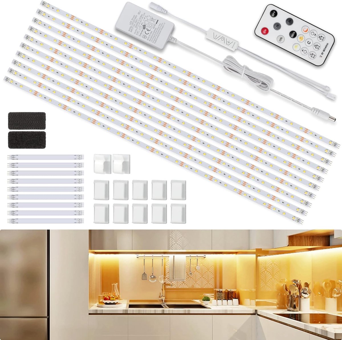 LED Strip 5 m Warm Wit - Onderkast Afstandsbediening - Dimbaar - Perfect voor Keuken en TV Achtergrondverlichting - SnelShoppen