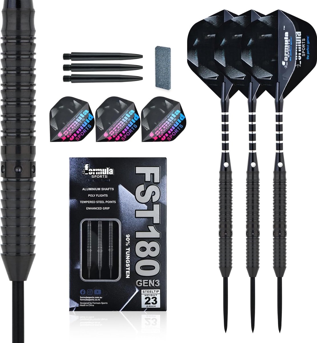 SnelShoppen - Professionele Darts 90% Tungsten met Metalen Punt - 3 Stuks in 21, 22, 23, 24g - Steeldarts voor Competitie, Feest of Thuisgebruik
