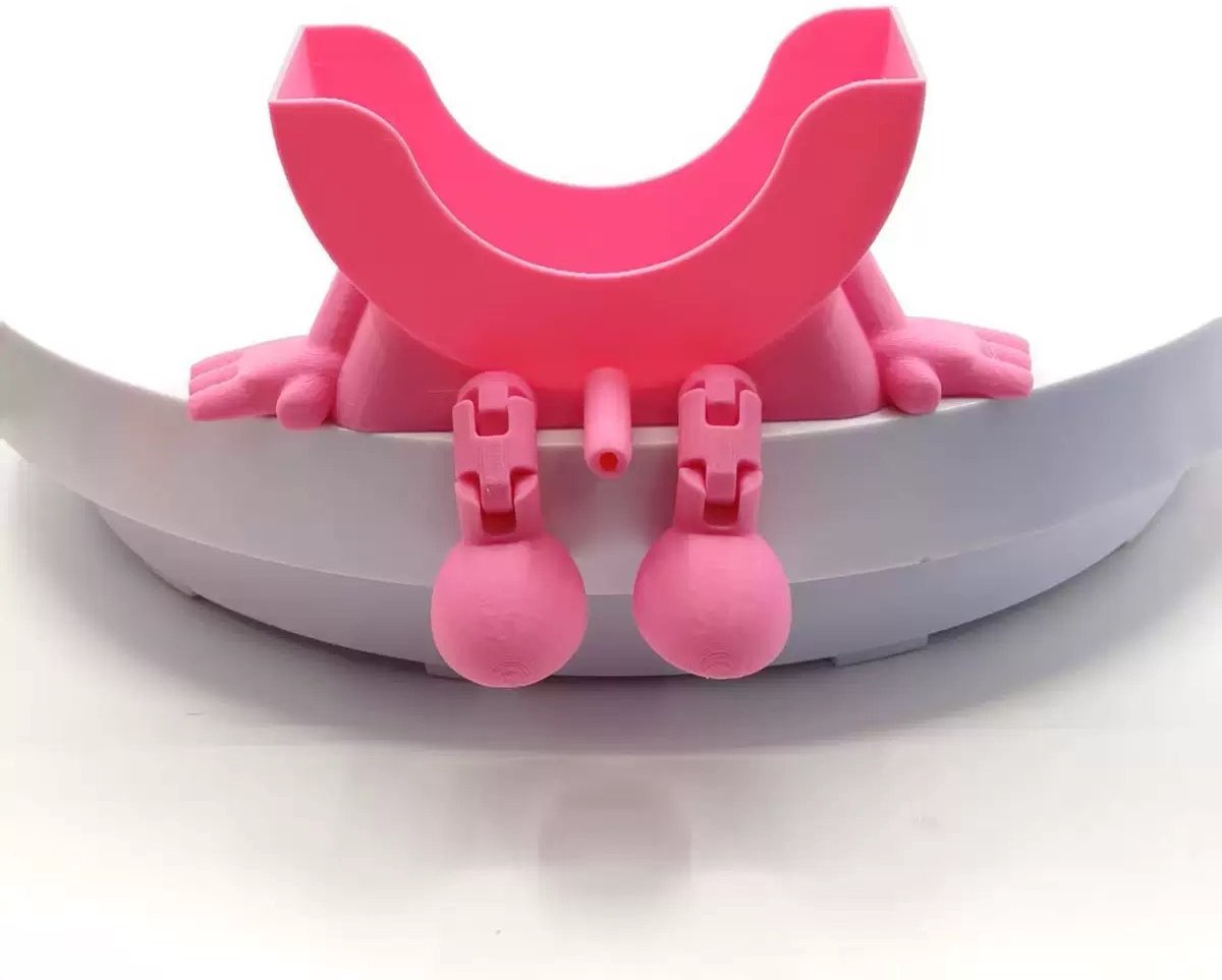 Sponshouder - compact roze ophangorganizer direct bij gootsteen opbergplaats voor keukensponsjes schoonmaakartikelen en kleine hulpmiddelen