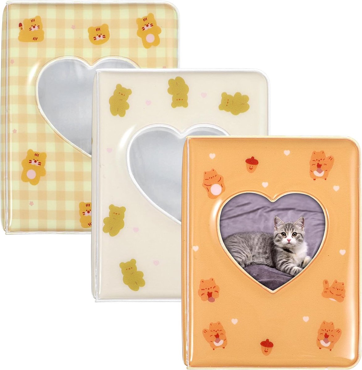 Mini fotoalbums 11 x 8,2 cm - PVC binders in hartvorm - voor foto's en ID-kaarten - leuke herinneringen bewaren - SnelShoppen