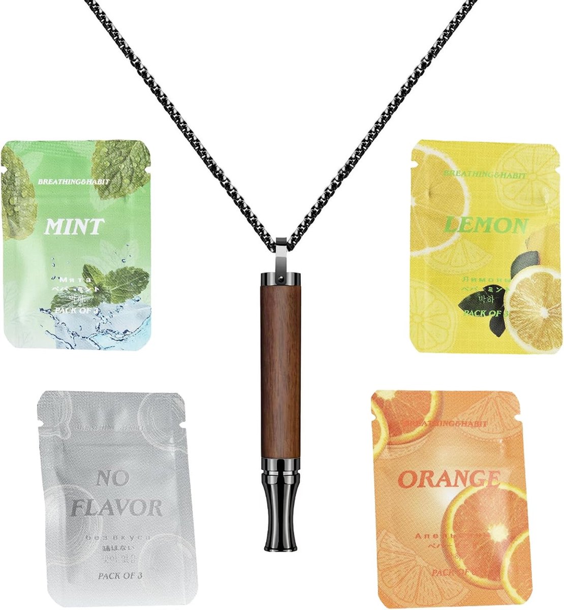 Stressverlichtingshulpmiddel met Weerstandsfilter - Ademhalingketen - Mindfulnessketen voor Ontspanning - SnelShoppen