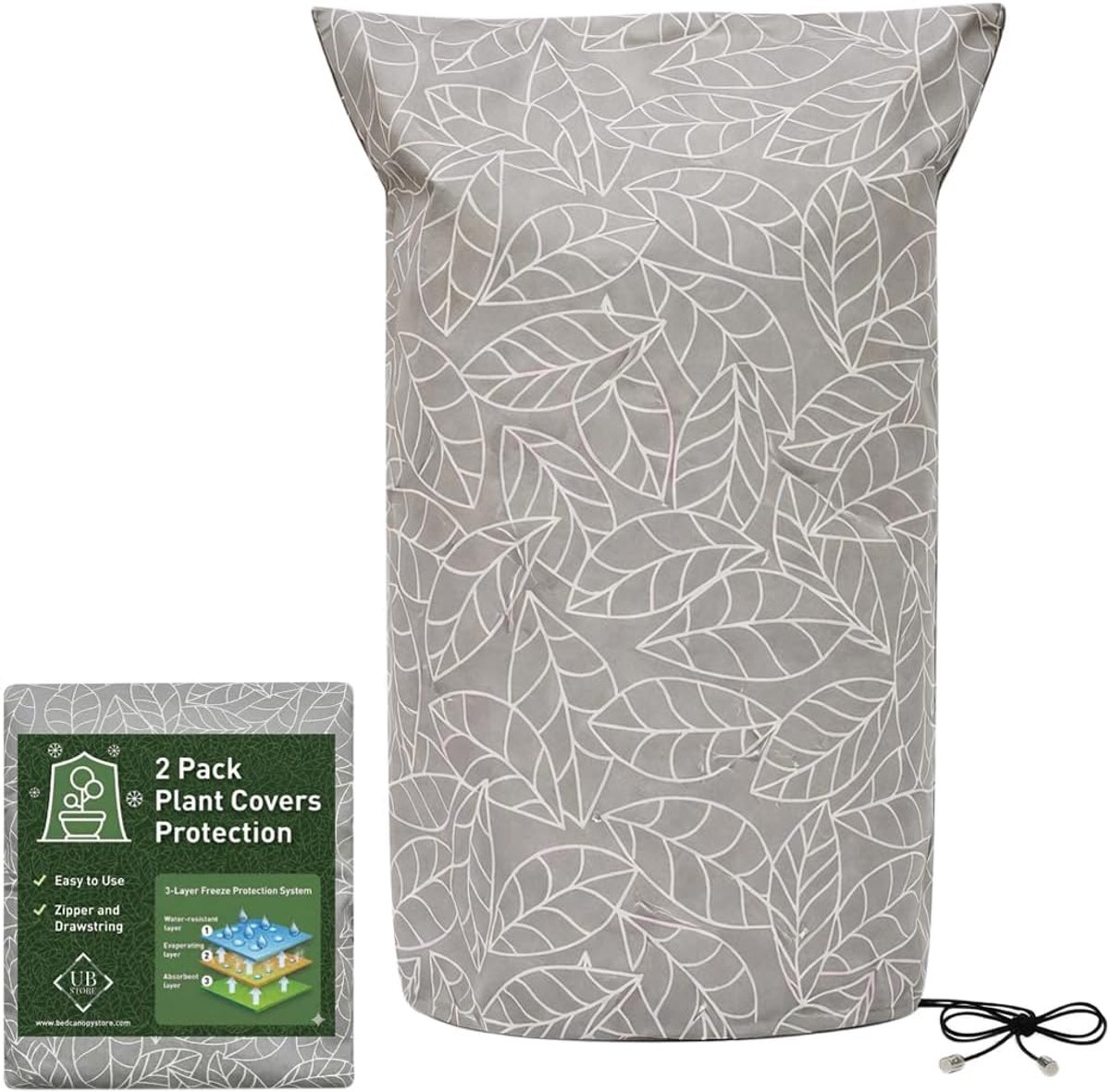 Winterbescherming voor Planten 150x130cm - Bruine Frostbeschermingszak - Met Rits en Trekkoord - m-winkel