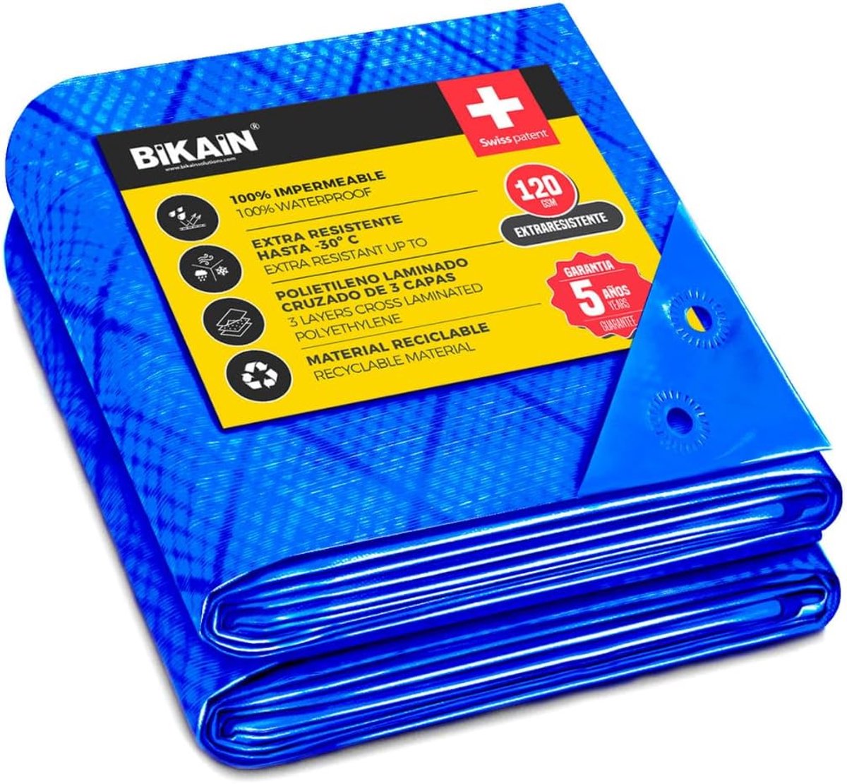 Beschermzeil 3 x 4 m - gelamineerd polyethyleen - versterkte ogen - ideaal voor buitengebruik - SnelShoppen
