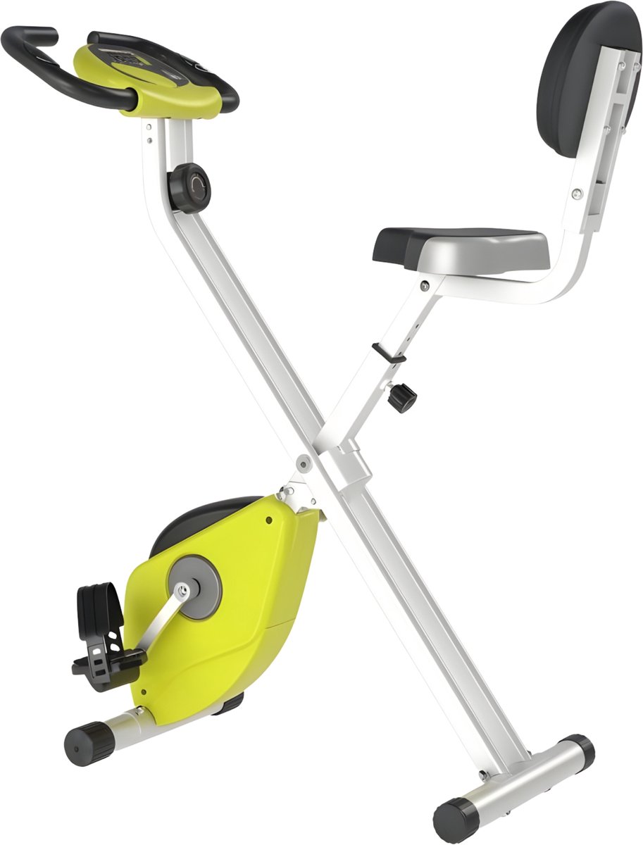 Hometrainer Fiets – Fietstrainer met 8 Magnetische Weerstandsniveaus – Exercise Bike voor Thuis Fitness en Cardio – Geel