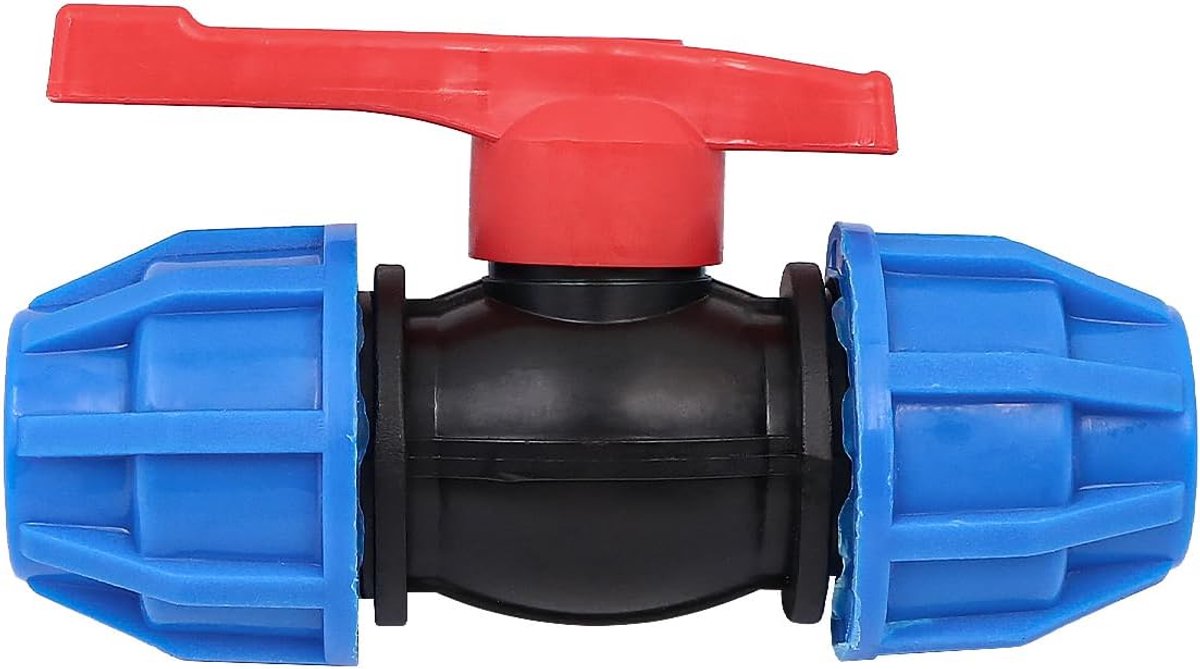 PE Kogelklep 25mm - 4 stuks - Hoogwaardige PE materiaal - Ideaal voor water- en irrigatiesystemen - ShopVlot
