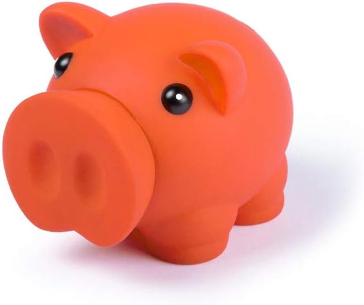 Spaarpot varkentje - zachte rubber afwerking - levendige kleuren - stimuleert sparen voor kinderen - ShopVlot